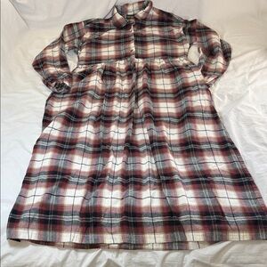 Flannel Plaid Long Sleeve Dress